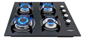 Combo Campana Extractor Silencioso Plegable + Parrilla Cristal 4 Quemadores