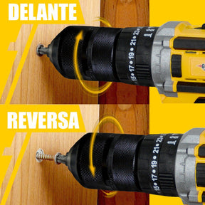 Taladro Rotomartillo Percutor Inalambrico 1/2'' 1300RPM 300W C/2batería 69pz