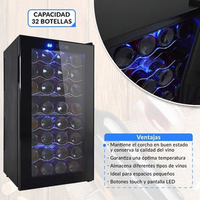 Cava de Vinos Refrigerador 32 Botellas Calidad Exclusive Premium