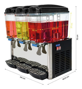 Dispensador Agua Fresca Jugo 54 Litros Enfriador 3 Tanques