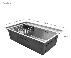 Fregadero Tarja Acero Inoxidable Tina Grande + Escurridor