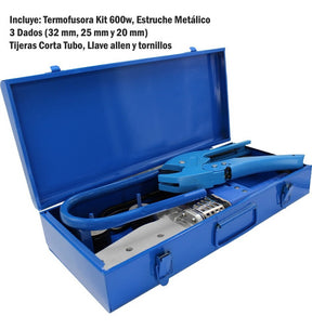 Termofusora Kit 600w 3 Dados 1/2 A 1 In Tijeras Corta Tubo
