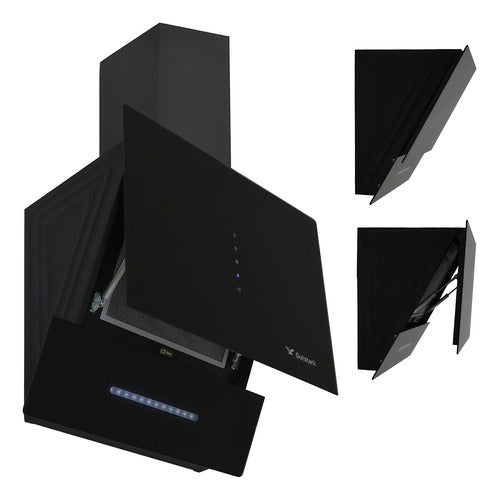 Combo Campana Extractor Silencioso Plegable + Parrilla Cristal 5 Quemadores
