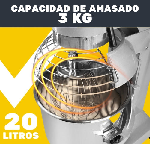 Batidora Industrial 20lts 3 Velocidades 750w