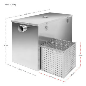Trampa Grasa Industrial Restaurantes Acero Inoxidable 18kg