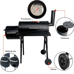 Asador Ahumador Bbq Parrilla Carne Portatil Carbon Leña