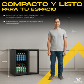 Frigobar 2.4pies Refigerador Digital Tactil Luz Led 85 Latas