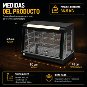 Vitrina Exhibidor Sobre Mostrador Alimentos Calientes