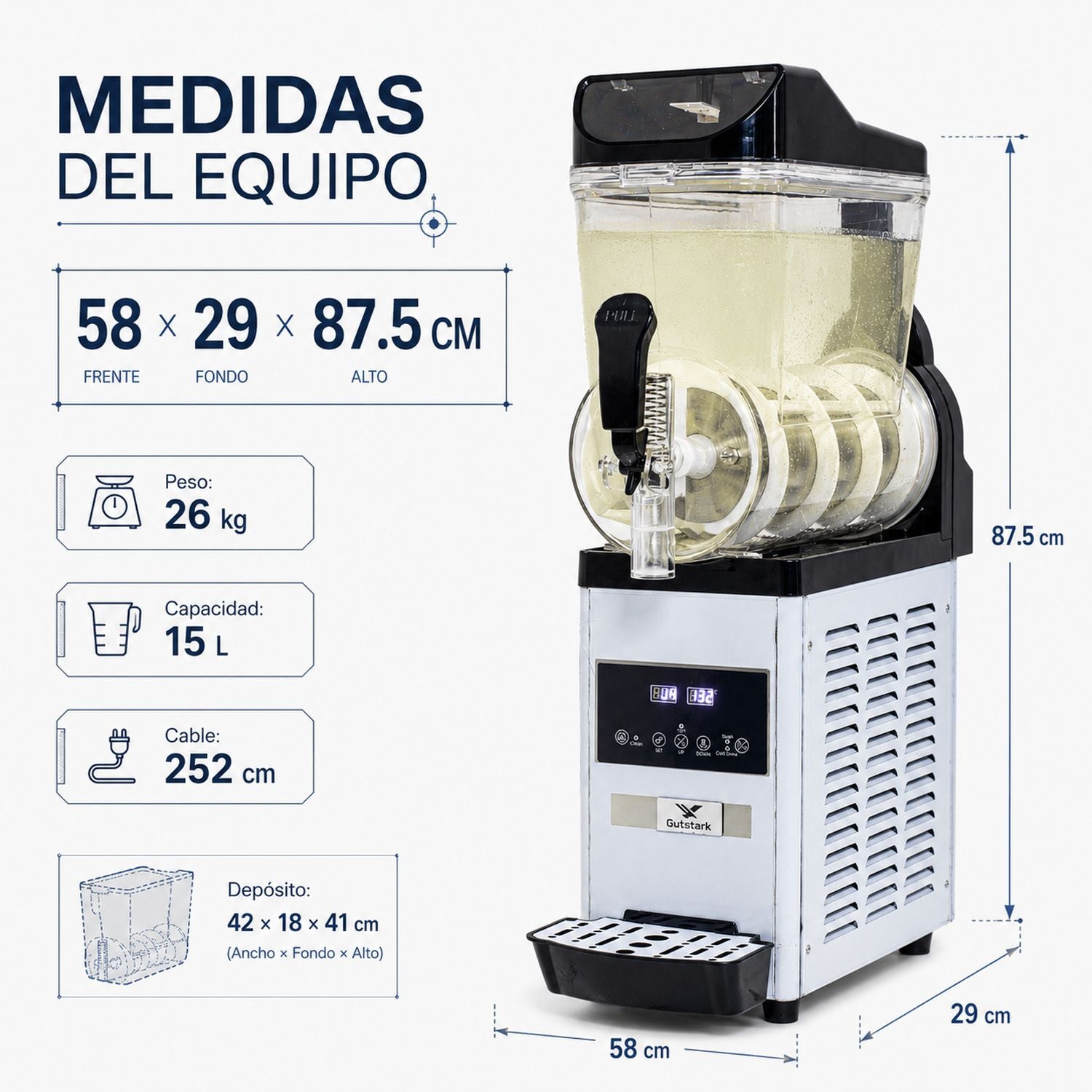 Maquina Smoothies 15 Litros Frappe Raspados 110v 400w