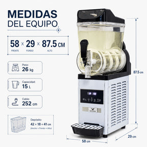 Maquina Smoothies 15 Litros Frappe Raspados 110v 400w