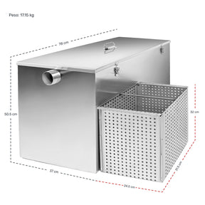Trampa Grasa Industrial Restaurantes Acero Inoxidable 27kg