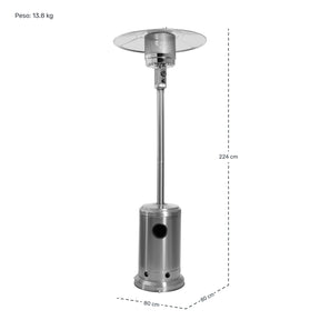 Calefactor Exterior Gas Lp Acero Inox Calenton Hongo Patio