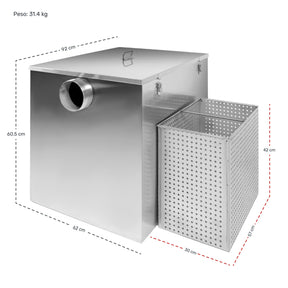 Trampa Grasa Industrial Restaurantes Acero Inoxidable 45kg
