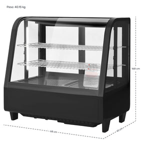 Vitrina Gutstark 110V Refrigerador Sobre Mostardor Vidrio Templado Curvo