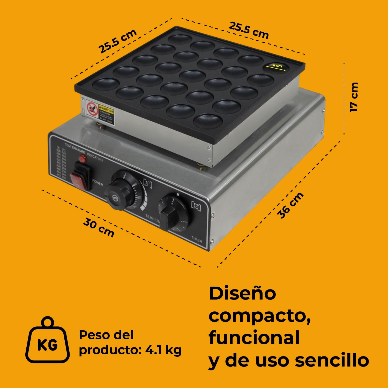 Maquina Para Hacer Mini Pan Cakes 25 Pz hotcakes