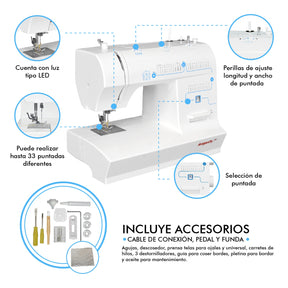 Maquina de Coser Electrica 33 Patrones Puntadas Uso Domestico