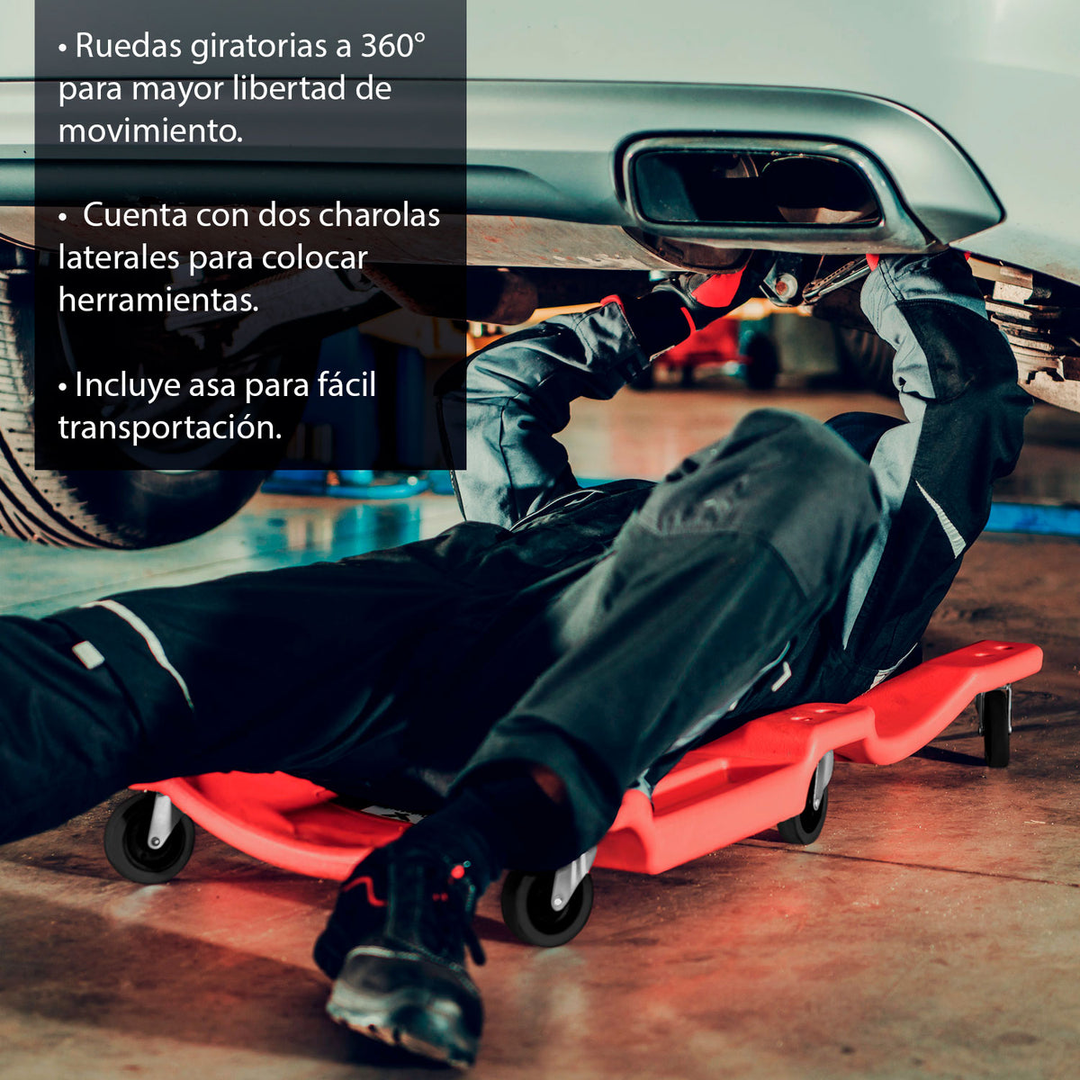 Cama Deslizante Para Mecanico 36 Pulgadas 150kg Soporte Acolchado