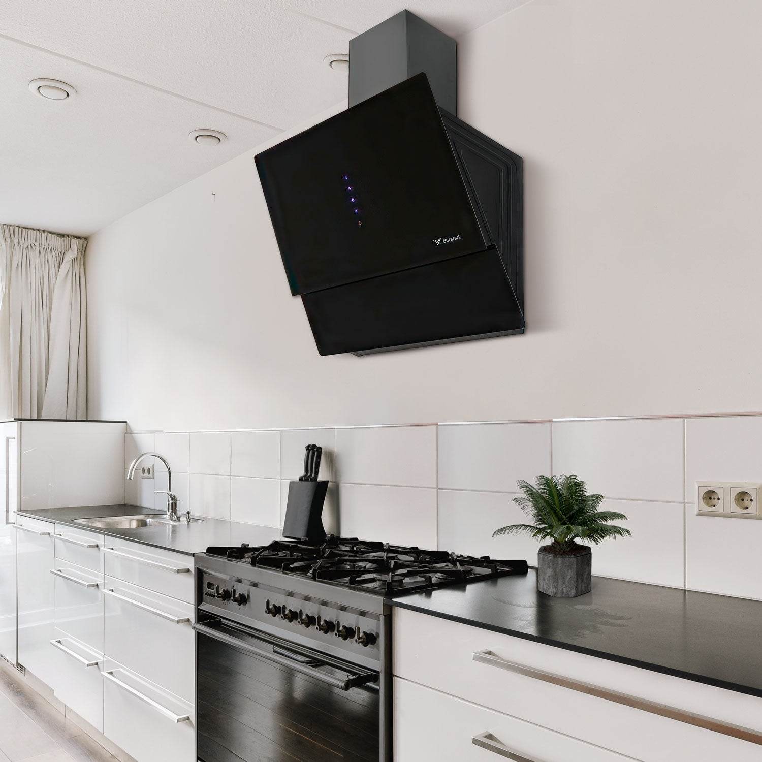 Campana Extractor Tactil Touch Purificador 60 Cm Cristal Templado