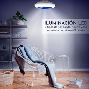 Ventilador Techo Inteligente Lampara Led 18 Control Remoto