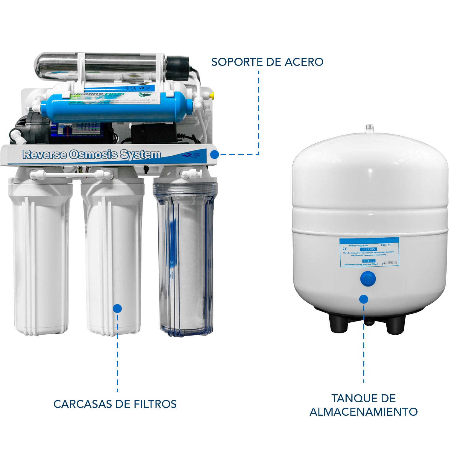 Filtro Osmosis Inversa 7 Etapas 100gpd Lampara Uv + Equipo