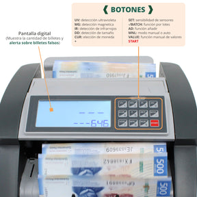 Contadora Billetes Digital Por Denominacion Detecta Falsos