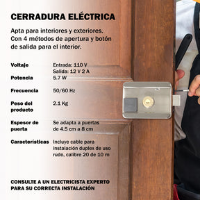 Cerradura Electrica de Seguridad Chapa Control Rfid Acceso Inteligente Exterior