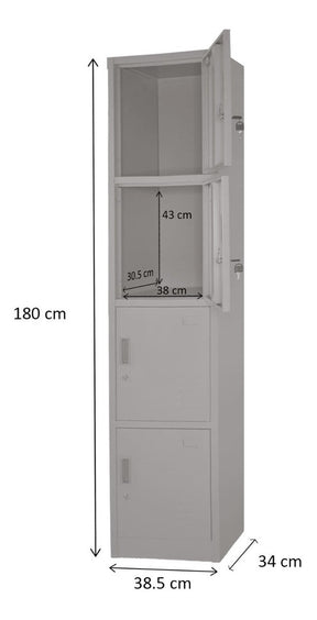 Locker Metalico 1 A 4 Puertas Casilleros Chapa 38.5x34x180cm